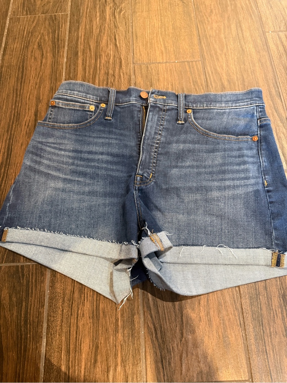 Madewell Dark Blue Rolled Hem Denim Shorts